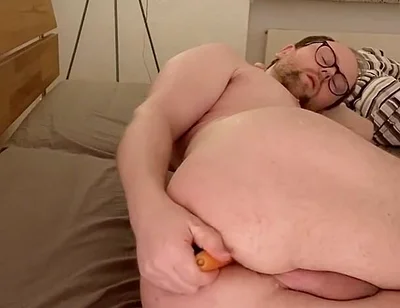 Stretching Ass with Big Cucumber