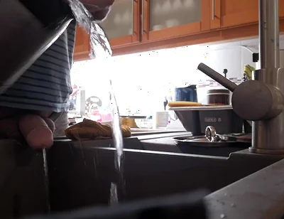 Morning Piss Into the Kitchen Sink