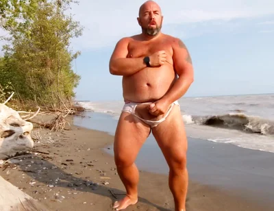 Chubby Bear, Torn Wet Briefs, Nude Beach Jerkoff (skinandearth)