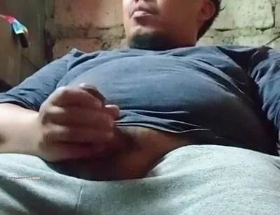 Chubby Daddy Playing with His Thick Cock