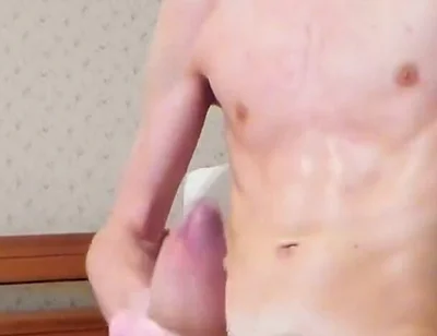 The guy loves to masturbate a huge dick and cum with salty sperm