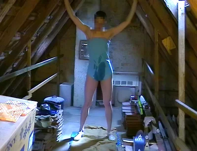 Blue Bodysuit Pee and Slip Presentation