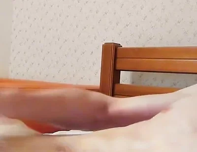 I masturbate lying on the couch in sneakers